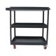 3-Tier Rolling Storage Cart Heavy Duty Utility Cart Service Tool Organizer Black 3-Tier Rolling Tool Cart Organize Storage Cart Industrial Service Cart Black Rolling Tool Cart Storage Shelf