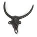Abbott Collection AB-27-IRONAGE-213 6 in. Bull Skull Wall Wall Hook Dark Brown