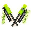 Swiss Safe 5-in-1 Fire Starter with Compass Paracord and Whistle (2-Pack) for Emergency Survival Kits Camping Hiking All-Weather Magnesium Ferro Rod