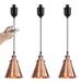 Kiven J-Type Track Lighting 3-Light Modern Juno Track Pendant Light with Built-in Cable Wrapper Dimmable J Track Light Pedant Adjustable Length for Kitchen Shop Copper Red Finish