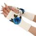 Tooayk Workout Gloves Ladies Warm Knit Fingerless Gloves Convertible Mittens Fashion Flowers Work Gloves Fingerless Gloves Sky Blue