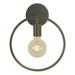 JUNWELL Lighting Vintage Wall Sconces Lighting Black Round Wall Mount Light Industrial Metal Wall Light Fixtures Bedside Wall Lamp for Bedroom Living Room Hallway Black