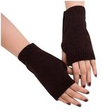 Rbaofujie Winter Fingerless Gloves Khaki Half Finger Glove Lace Knit Thumb Hole Mittens For Women And Girls Work Gloves Women Coffee