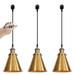 Kiven J-Type Track Lighting 3-Light Modern Juno Track Pendant Light with Metal Lampshade Dimmable J Track Light Pedant for Kitchen Island Home Shop Cord length 39.4 Brass Finish