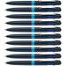 Take 4 Pen M (Medium) Refillable Retractable Dark Blue/Light Blue Barrel 4-In-1 Multicolor Inks: Black Red Blue Green Box Of 10 Pens (138003)