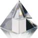 QFkris Crystal Pyramid Figurine Collectible Transparent Color Prism Desk Ornament Glass Paperweight with Gift Box for Decoration (60mm / 2.4inches)