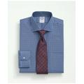 Brooks Brothers Men's Stretch Supima Cotton Non-Iron Poplin English Spread Collar Gingham Dress Shirt | Blue | Size 15 34