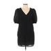 BB Dakota by Steve Madden Casual Dress - Shift V Neck Short Sleeve: Black Print Dresses - Women's Size Small