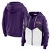 Women's WEAR by Erin Andrews Purple/White Baltimore Ravens Plus Size Color Block Full-Zip Hoodie