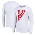 Men's Starter White San Francisco 49ers Color Scratch Long Sleeve T-Shirt
