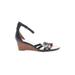 Franco Sarto Wedges: Black Print Shoes - Women's Size 8 1/2 - Open Toe