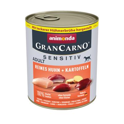 Sparpaket: 24x800g animonda GranCarno Adult Sensitive Reines Huhn & Kartoffeln Hundefutter nass