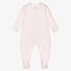 Tartine Et Chocolat Girls Pink Cotton Logo Babygrow