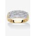 Women's Yellow Gold-Plated Anniversary Ring with Genuine Diamond Accents by PalmBeach Jewelry in Diamond (Size 11)