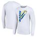 Men's Starter White Los Angeles Rams Color Scratch Long Sleeve T-Shirt