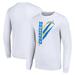 Men's Starter White Los Angeles Chargers Color Scratch Long Sleeve T-Shirt