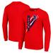 Men's Starter Red Houston Texans Color Scratch Long Sleeve T-Shirt