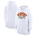 Unisex Starter White Cleveland Browns Half Ball Team Fleece Pullover Hoodie