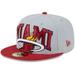 Men's New Era Gray/Red Miami Heat Tip-Off Two-Tone 59FIFTY Fitted Hat