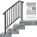 BuoQua Treppengeländer für Treppe, Handlauf, schwarz, für Treppen (3 bis 4 Stufen)