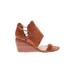 Kelsi Dagger Brooklyn Wedges: Brown Print Shoes - Women's Size 7 1/2 - Open Toe