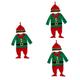 Holibanna 3 Sets Baby Christmas Clothes Baby Elf Hat Baby Elf Outfit Baby Holiday Outfits Baby Christmas Elf Pajamas Baby Girl Hat Christmas Jumpsuit Newborn Cotton Small Fine Baby Clothes