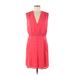 Thakoon Collective Casual Dress - Mini Plunge Sleeveless: Red Solid Dresses - Women's Size 8