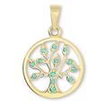 Brilio Anhänger Gold Anhänger Tree of Life with Green Crystals 249 001 00442 sBR2064 Marke, Estándar, Nicht-Edelmetall, Kein Edelstein