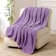 FY FIBER HOUSE Fleece Blanket Queen Size for Bed 300GSM Super Soft Plush Fuzzy Blankets and Throws for Sofa Couch Office, 90x90 Inches, Lavender