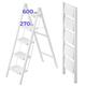 JOISCOPE 5 Step Ladder With Anti Slip Wide Treads Step Stool, 270 KG Load Capacity Lightweight Folding Step Ladder, Portable Step Stool, Indoor/Outdoor Multifunctional Safety Household Ladder, White