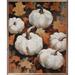 The Holiday Aisle® Five Pumpkins In Leaves White Wood in Brown/White | 24 H x 30 W x 1.5 D in | Wayfair 6FCC42E8BC294CDABBF0564F387F8307