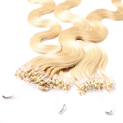 hair2heart - Microring Extensions Echthaar #9/0 Lichtblond 1g Haarextensions 25 ct Nude Damen