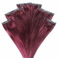 hair2heart - Invisible Clip Extensions Premium Echthaar #55/66 Hellbraun Intensiv Violett-Intensiv Haarextensions Schwarz Damen