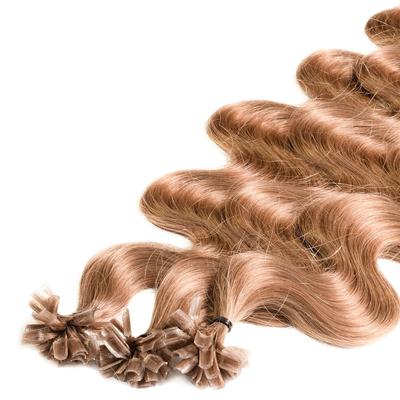 hair2heart - Bonding Extensions Premium Echthaar #8/01 Hellblond Natur-Asch 0,8g Haarextensions Hellbraun Damen