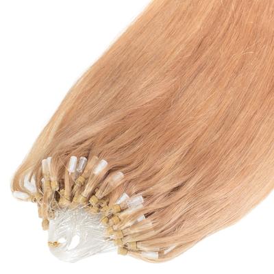 hair2heart - Microring Extensions Premium Echthaar #8/0 Hellblondblond 0,8g Haarextensions Hellbraun Damen