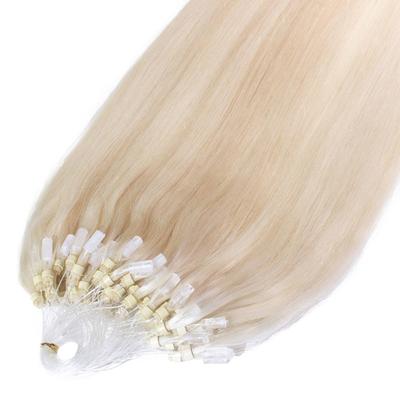 hair2heart Microring Extensions Premium Echthaar #10/0 Hell-Lichtblond 0,8g 60cm Nude Damen