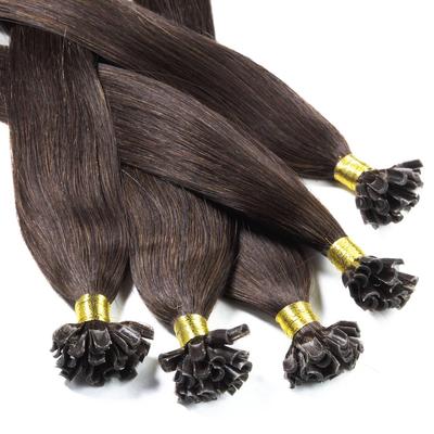 hair2heart Bonding Extensions Echthaar #6/3 Dunkelblond Gold 0,5g 50cm Schwarz Damen