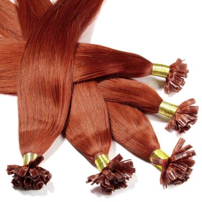 hair2heart - Bonding Extensions Echthaar #8/43 Hellblond Rot-Gold 0,5g Haarextensions 25 ct Braun Damen (22.19 € / 1 ct)