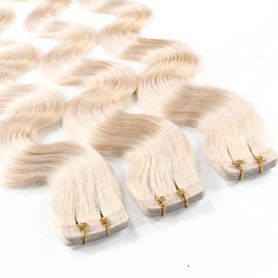 hair2heart Tape Extensions Echthaar #10/0 Hell-Lichtblond 50cm Nude Damen