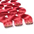 hair2heart - Tape Extensions Echthaar #0/44 Rot-Intensiv Haarextensions Pink Damen