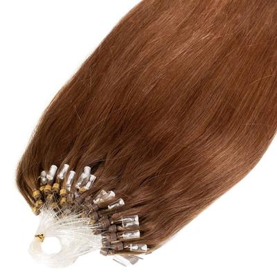 hair2heart Microring Extensions Premium Echthaar #8/03 Hellblond Natur-Gold 1g 60cm Braun Damen