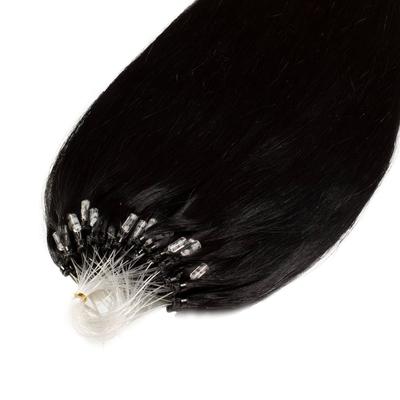 hair2heart Microring Extensions Premium Echthaar #2/0 Schwarz 1g 50cm Damen