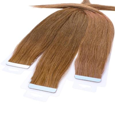 hair2heart Tape Extensions Echthaar #8/1 Hellblond Asch 50cm Braun Damen