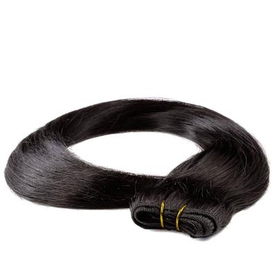 hair2heart Tresse Extensions Echthaar #4/0 Mittelbraun 100g 70cm Schwarz Damen