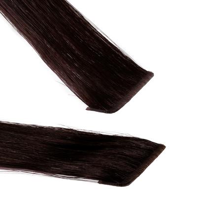 hair2heart - Invisible Tape Extensions Premium Echthaar #5/0 Hellbraun Haarextensions 10 ct Schwarz Damen