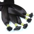 hair2heart - Bonding Extensions Echthaar #4/0 Mittelbraun 0.5g Haarextensions Schwarz Damen