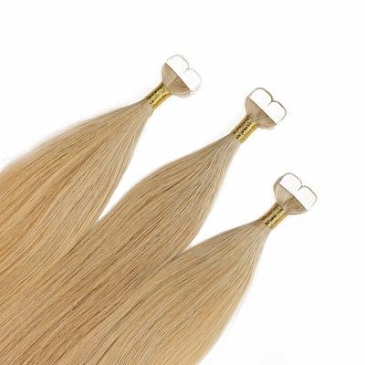 hair2heart Mini Tape Extensions Premium Echthaar #9/31 Lichtblond Gold-Asch 60cm Hellbraun Damen