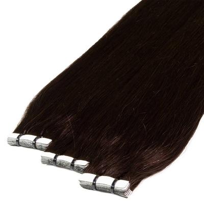 hair2heart Tape Extensions Premium Echthaar #5/0 mittelbraun 60cm Schwarz Damen Image