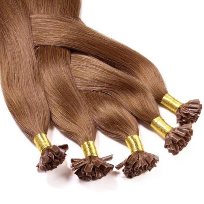 hair2heart - Bonding Extensions Echthaar #8/03 Hellblond Natur-Gold 0,5g Haarextensions 25 ct Braun Damen (19.79 € / 1 ct)