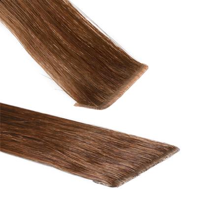 hair2heart - Invisible Tape Extensions Premium Echthaar #8/03 Hellblond Natur-Gold Haarextensions 10 ct Braun Damen